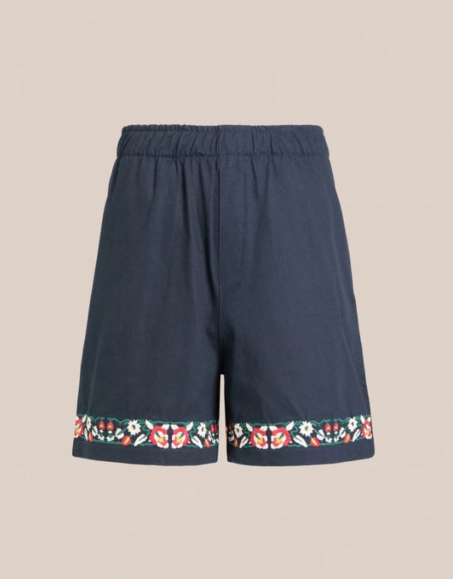 Found - Embroidery Twill Floral Shorts
