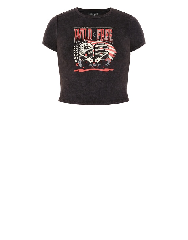 City Chic - Micro Wild Print Tee