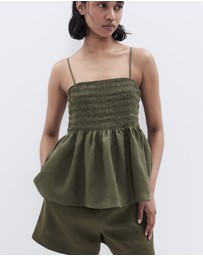 UNISON - Ramie Shirred Top