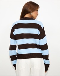 Dazie - Freya Stripe Knit Polo