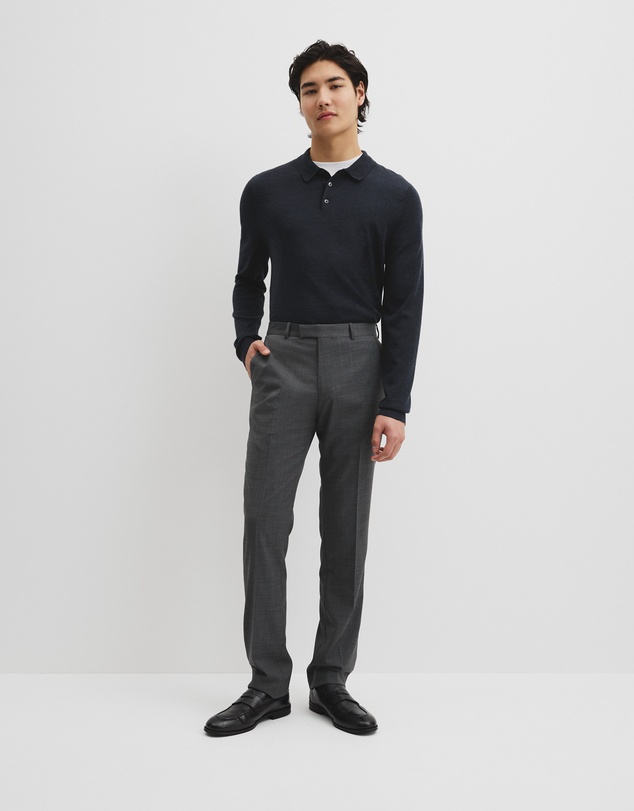 Country Road - Australian Merino Long Sleeve Am Button Polo Knit