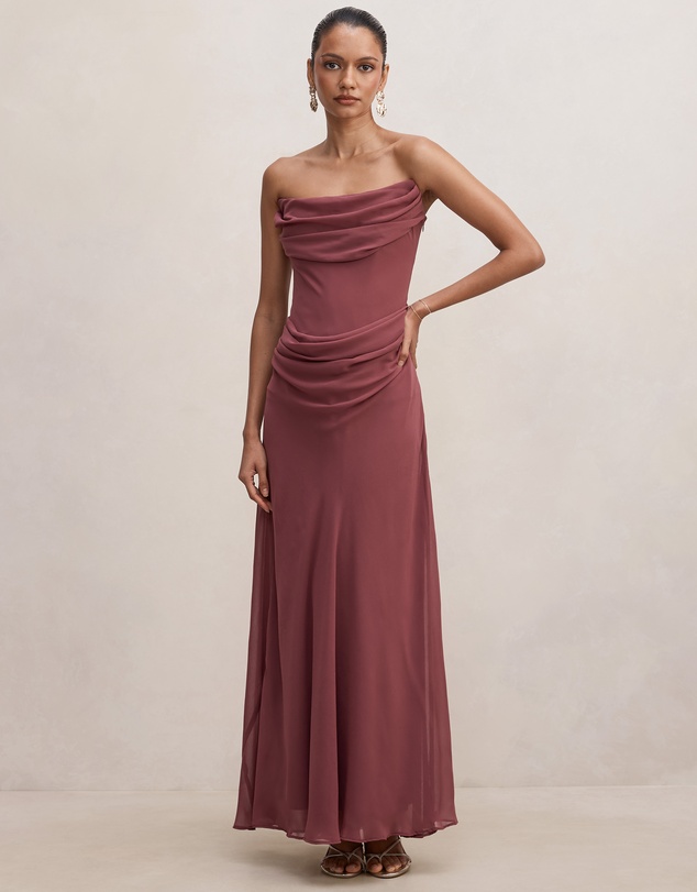 Forever New Petite - Gwynne Petite Draped Strapless Maxi Dress