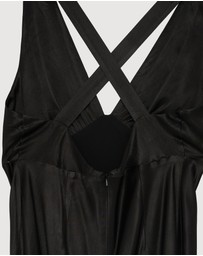 Revibe - Repaired Shona Joy La Lune Plunged Cross Back Maxi Dress - AU 14