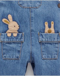 Purebaby - Bunny Denim Overall Set - Kids-Babies