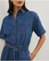 Atmos&Here - Tina Drawstring Denim Mini Dress