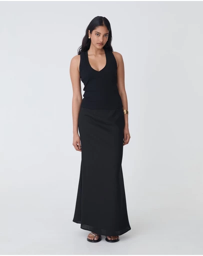 Forcast - Amelia Linen Blend Maxi Skirt