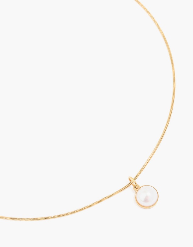 Lovisa - Waterproof Gold Plated Stainless Steel Freshwater Pearl Pendant Necklace