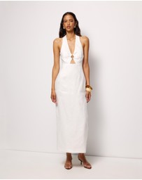 AERE - Lysandra Linen Halter Midi Dress
