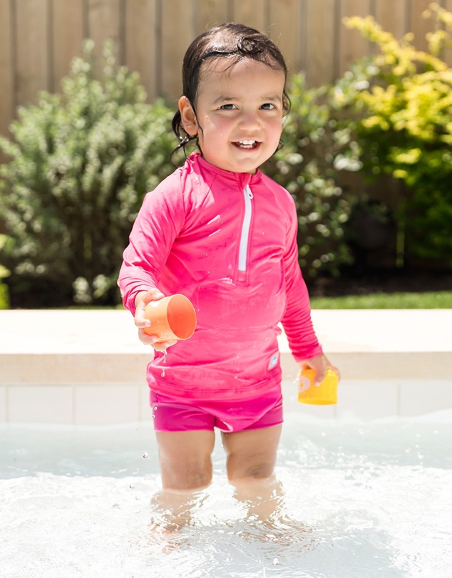 Splash About - Long Sleeve Rashies - Strawberry Field & Pink