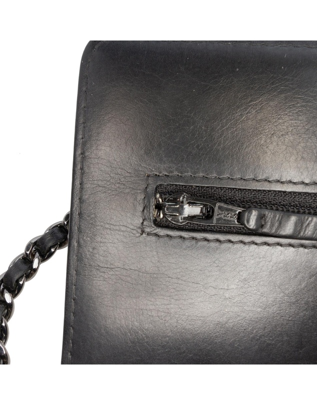 Pre-Loved by Azura Reborn - Pre-Loved Chevron Lambskin Boy Wallet on Chain