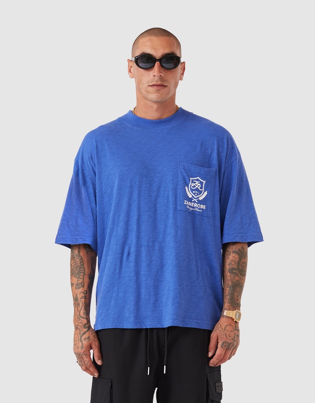 Zanerobe - Crest Slub Flow Tee Cobalt Blue