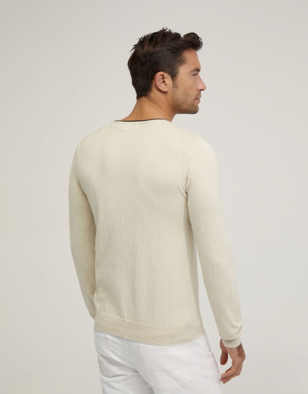 Oxford - Tipping V-Neck Knitted Top