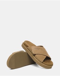 EVERAU - EverAU Ugg Lilac Cow Suede Upper Sandals