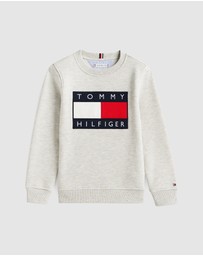 Tommy Hilfiger - Heritage Flag Applique Crew Neck Sweatshirt - Kids