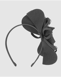 Max Alexander - Felt Black Flower Winter Racing Fascinator