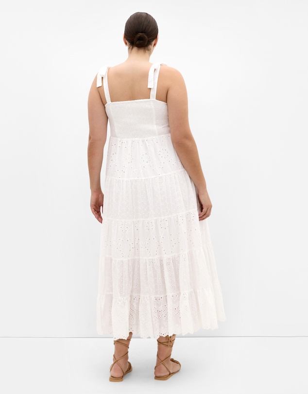 City Chic - Plus size Allegra Embroidered Tier Dress - ivory