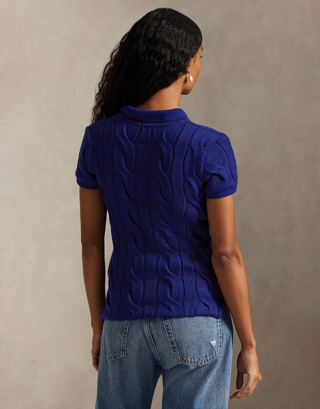 Polo Ralph Lauren - Cable-Knit Cotton Polo Shirt - The ICONIC Exclusive