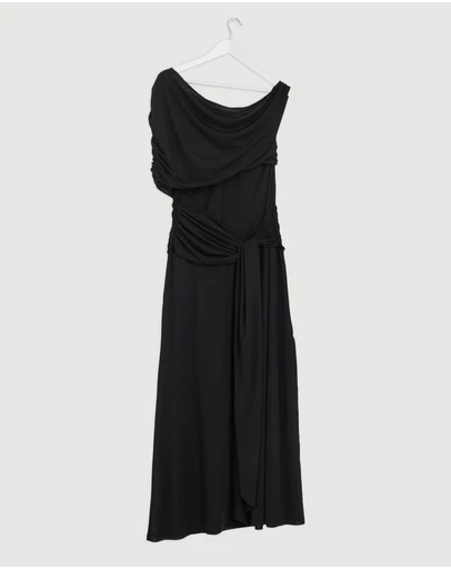 Revibe - Repaired CHANCERY Margot One Shoulder Drape Maxi Dress - AU 16