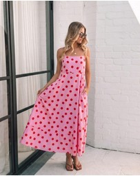 Esther & Co - Crescent Dress - Pink Spot