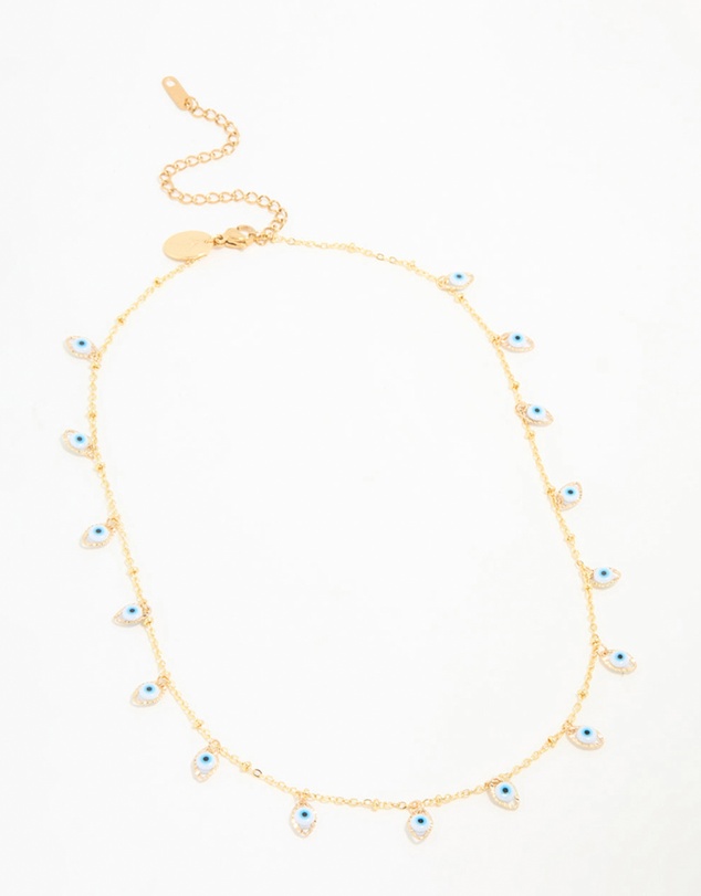Lovisa - Waterproof Gold Plated Stainless Steel Evil Eye Necklace