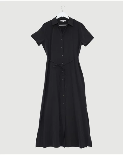 Revibe - Repaired Assembly Label Heather Silk Blend Shirt Dress - AU 14