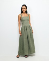 AERE - Tiara Linen Midi Dress