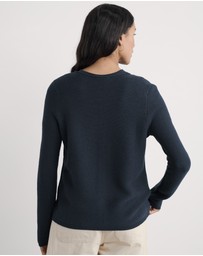 Seasalt - Seasalt Cornwall Navy Makers Jersey Roll Neck Cardigan