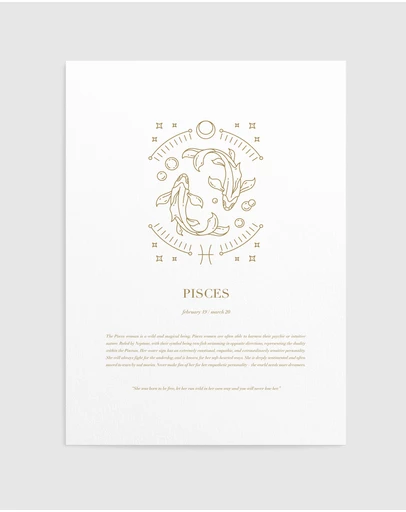 Olive et Oriel - Pisces Celestial Zodiac I Art Print