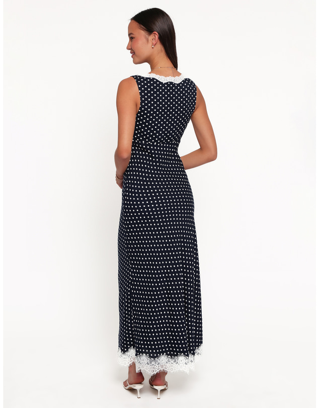 Petal & Pup - Jeanette Midi Dress - Navy/White Polka Dot