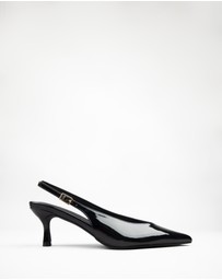 RAID - Tristen slingback kitten heeled shoes in Black