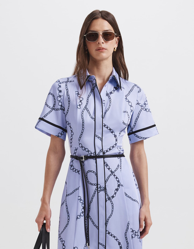 SABA - Chain Twill Belted Midi Dress