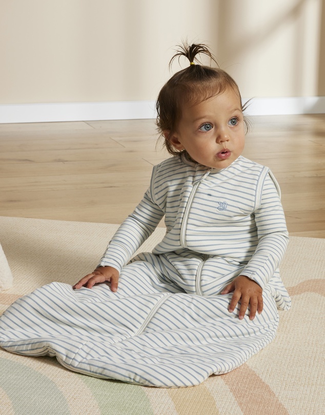 Grow Kindly - Sleeping Bag in Dusk Blue Stripe - 2.5 TOG