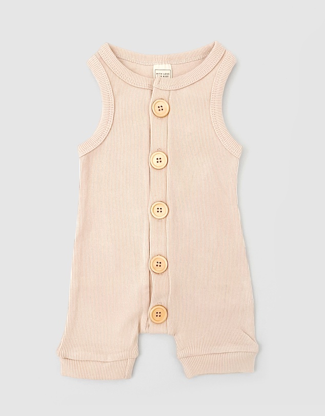 WITH LOVE FOR KIDS - BASICS Ribbed Romper - Babies