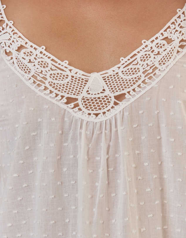 Papinelle - Swiss Dot Lace Front Maxi Nightie