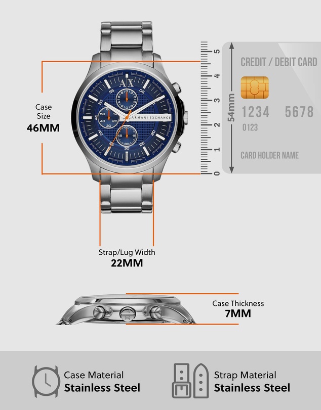 Armani Exchange - Silver Tone Chronograph Watch