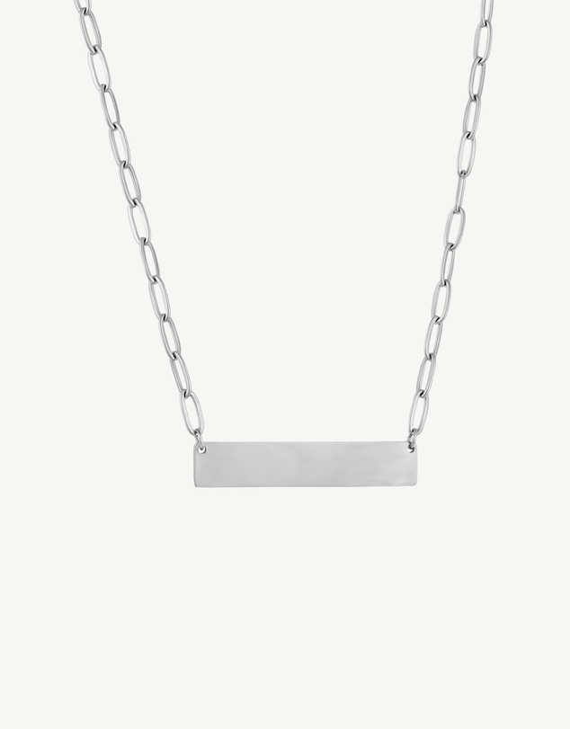 Zahar - Engravable Bar Paperclip Necklace