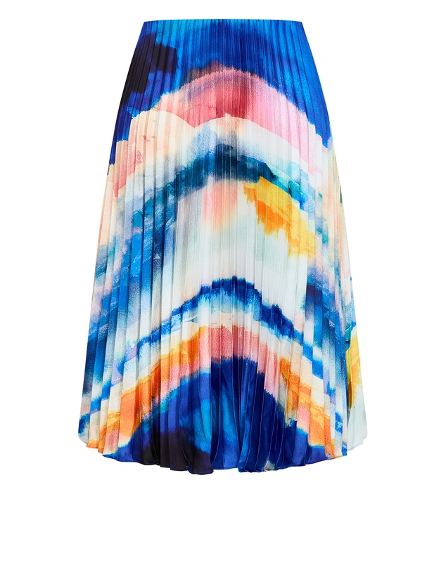 City Chic - Celina Facet Print Pleat Skirt