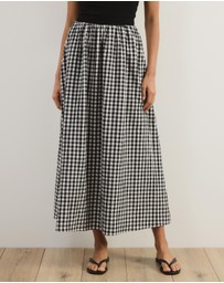 Atmos&Here - Lydia Gingham Midi Skirt
