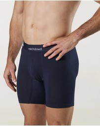 Mitch Dowd - Mens Stretch Cotton Comfort Long Leg Trunks 3 Pack - Navy