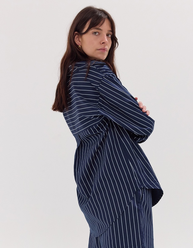 Cloth & Co. - The Dropped Yoke Shirt | Navy & White