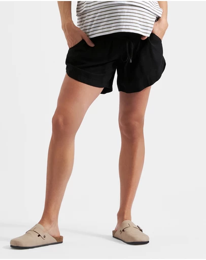 Ripe Maternity - Byron Shirred Linen Short