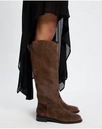 AERE - Knee High Suede Riding Boots