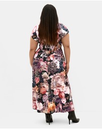 City Chic - Plus size Abbigail Bloom Print Maxi Dress - rose
