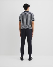Country Road - Cotton Short Sleeve Geometric Knit Shirt