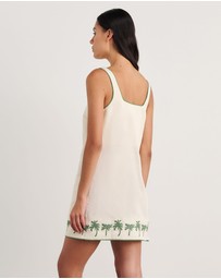 Jag - Palm Embroidered Mini Dress