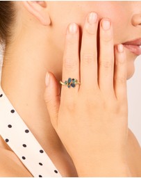 Lovisa - Gold Plated Blue Cubic Zirconia Cluster Ring
