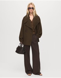 M.N.G - Oversized Wool Coat With Maxi Lapels