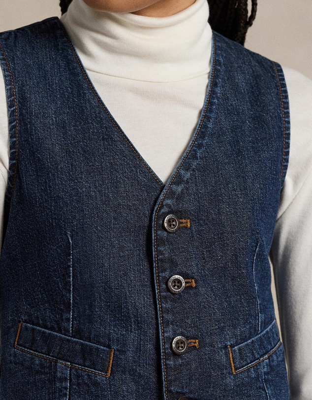 Polo Ralph Lauren - Indigo Denim Vest - ICONIC EXCLUSIVE - Teens