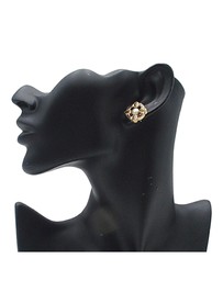Pre-Loved by Azura Reborn - Pre-Loved Gold Plated Enamel Maltese Cross and Faux Pearl Push Back Earrings