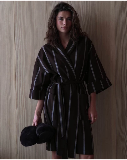 Hommey - Striped Ramie Robe